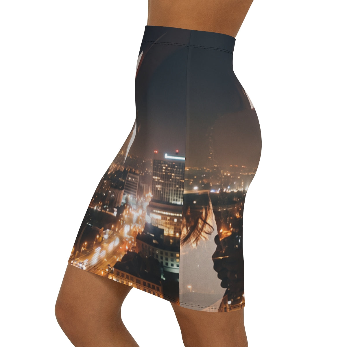 Women's Mid-Waist Pencil Skirt - Midnight City Silhouette |...