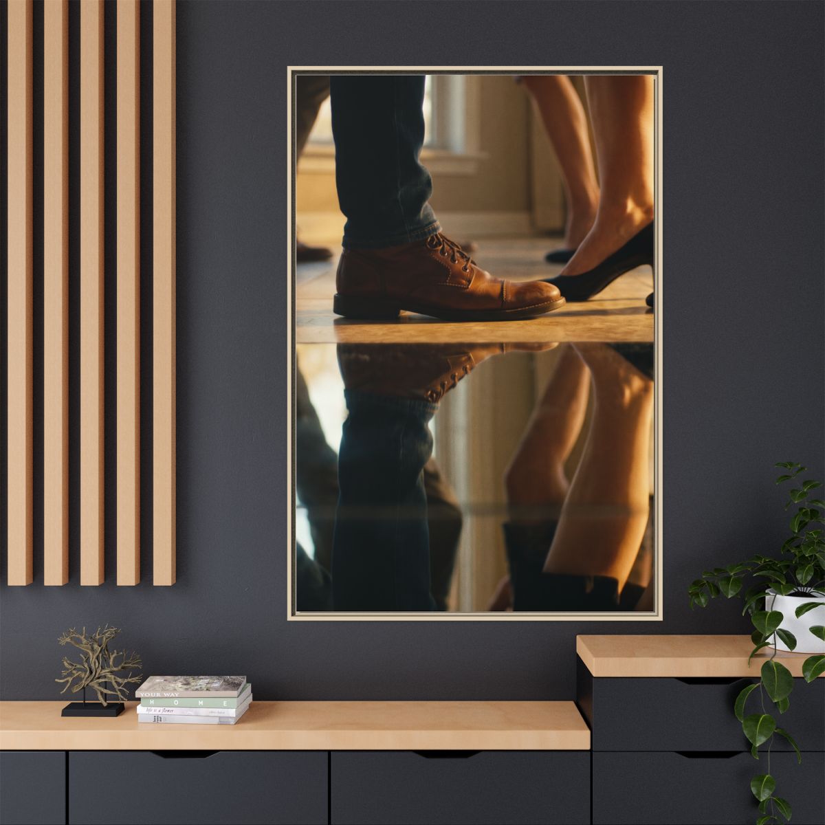 Matte Canvas, Framed - Golden Hour Reflections Cinematic Art...