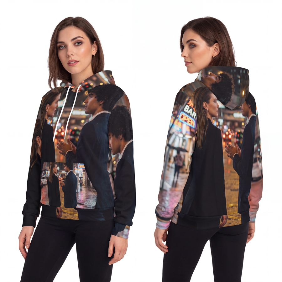 Fashion Hoodie - Midnight Protocol - Cinematic Cyberpunk Art