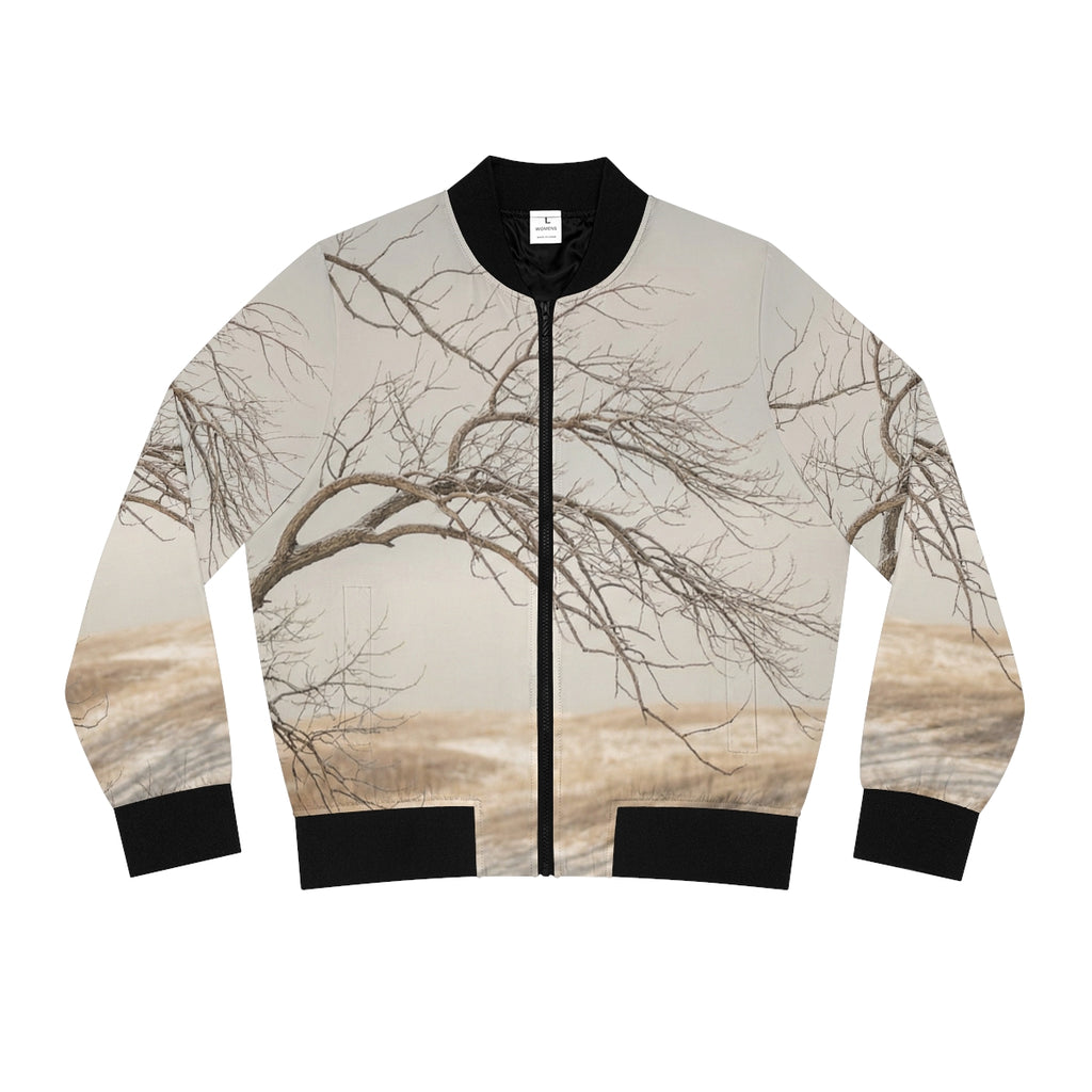 Women's Bomber Jacket - Winter Branch Solitude Landscape |...