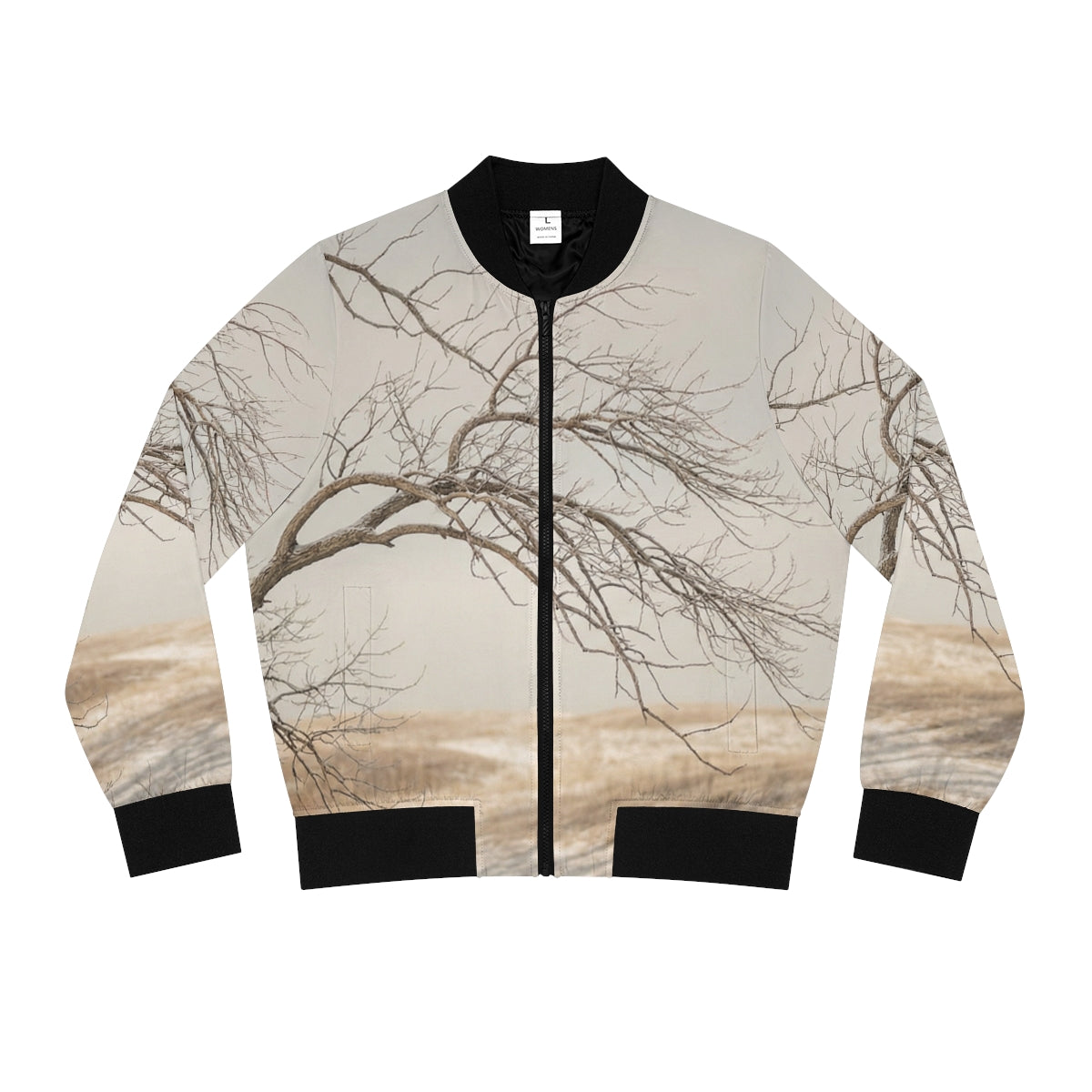 Women's Bomber Jacket - Winter Branch Solitude Landscape |...