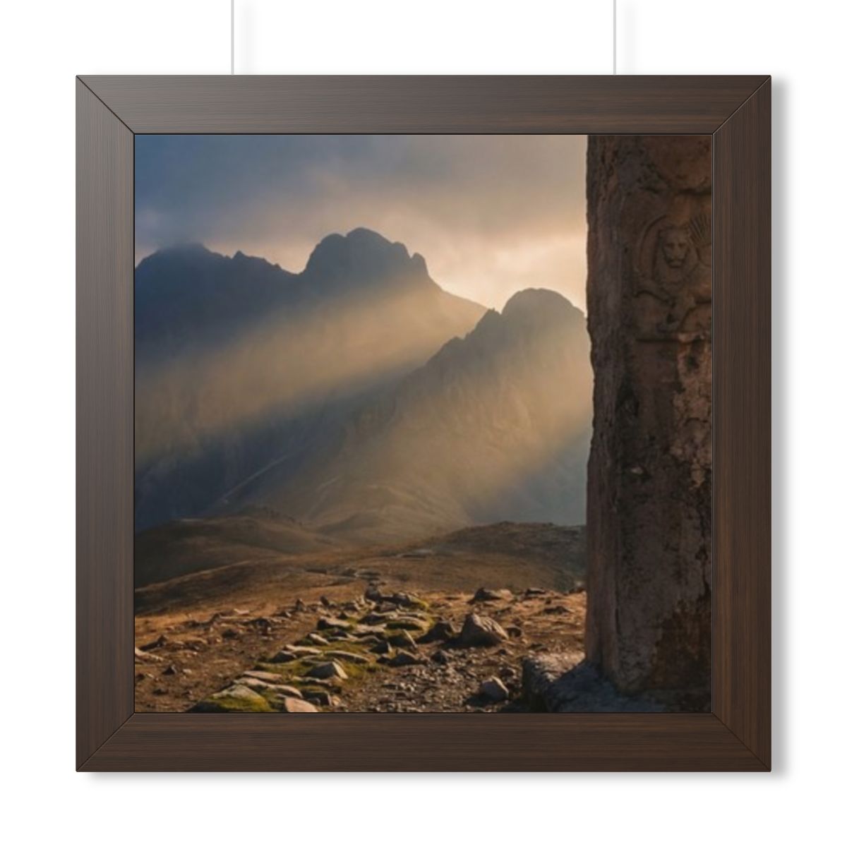 Framed Horizontal Poster - Mystic Monolith Ancient Persian...
