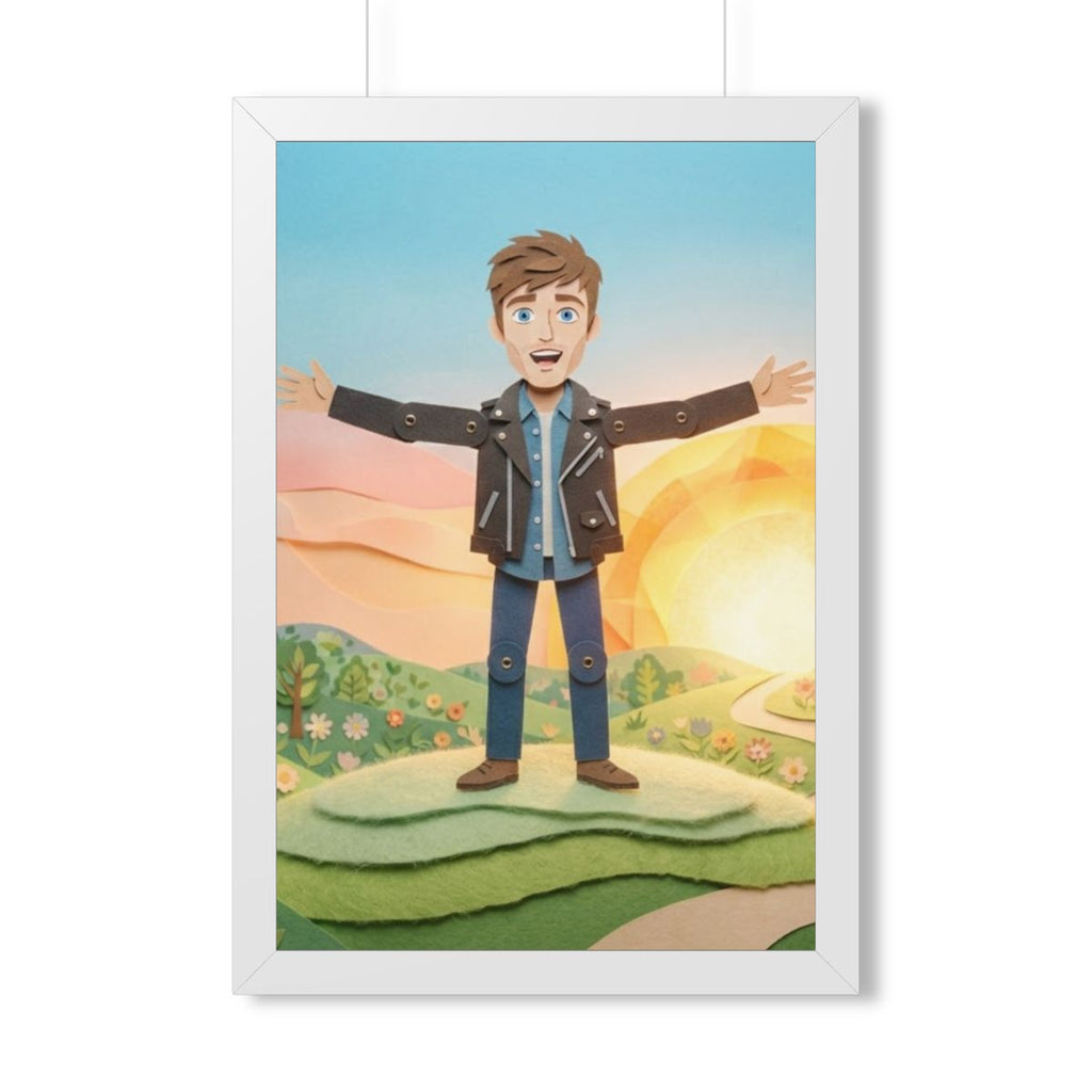 Framed Vertical Poster - Sunny Meadow — White (11×14, 12×16...