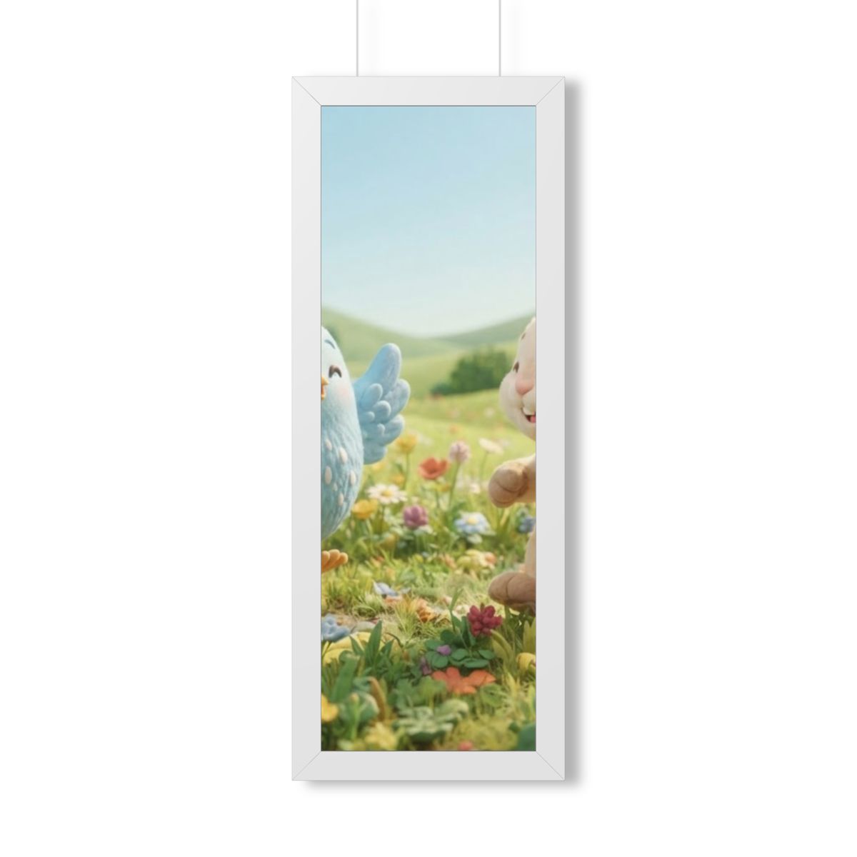 Framed Vertical Poster - Meadow Friends View — White (11×14...
