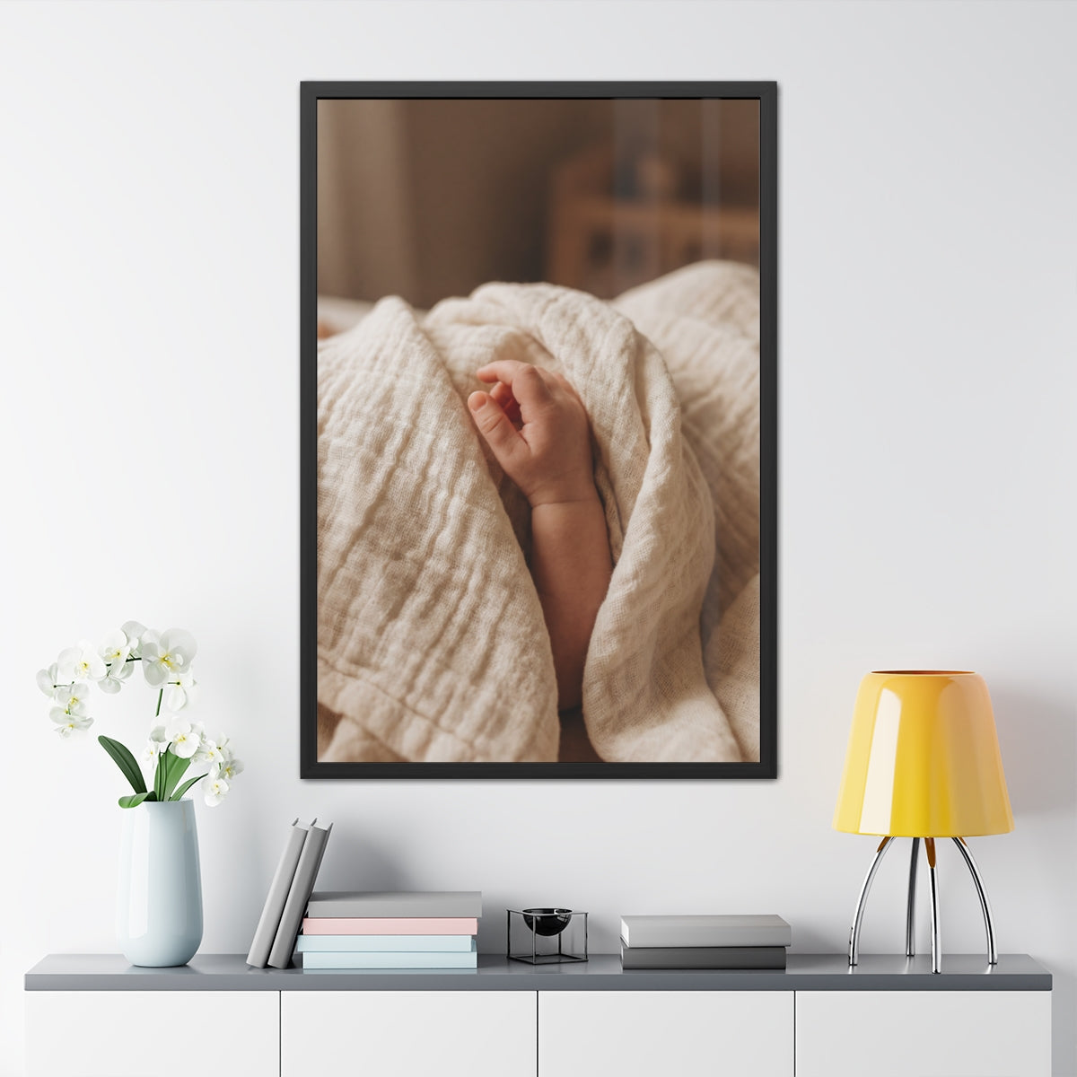 Framed Poster - Tender Newborn Hand (8×12, 9×11, 11×14... |...