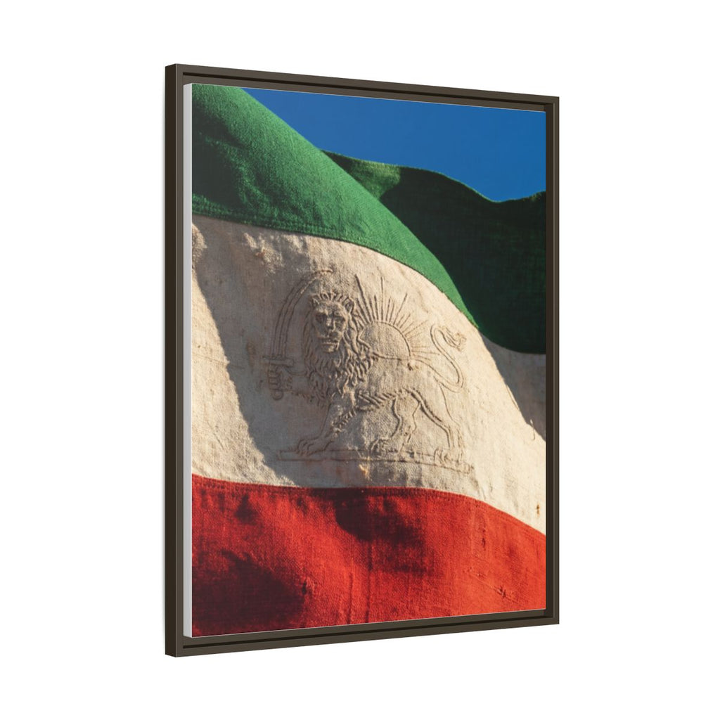 Framed Canvas Art - Distressed Flag — Espresso / 1.25"