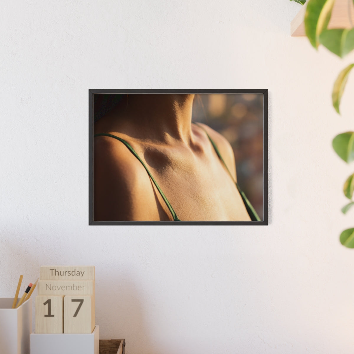 Poster with Wooden Frame - Sunlit Portrait