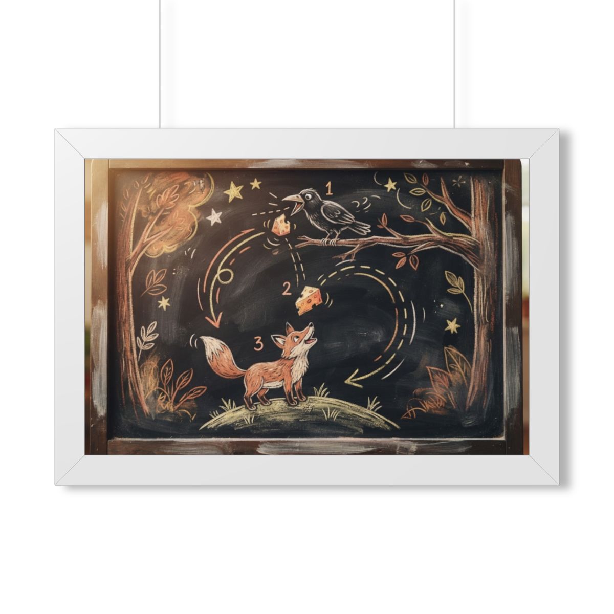 Framed Horizontal Poster - Storybook Slate — White (14×11......