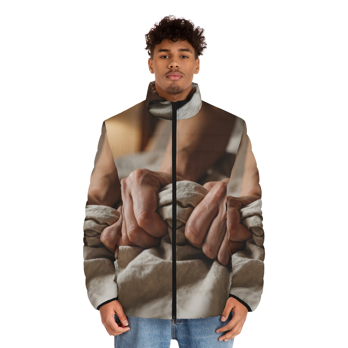 Men's Puffer Jacket - Tender Grasp | Echovira Gallery