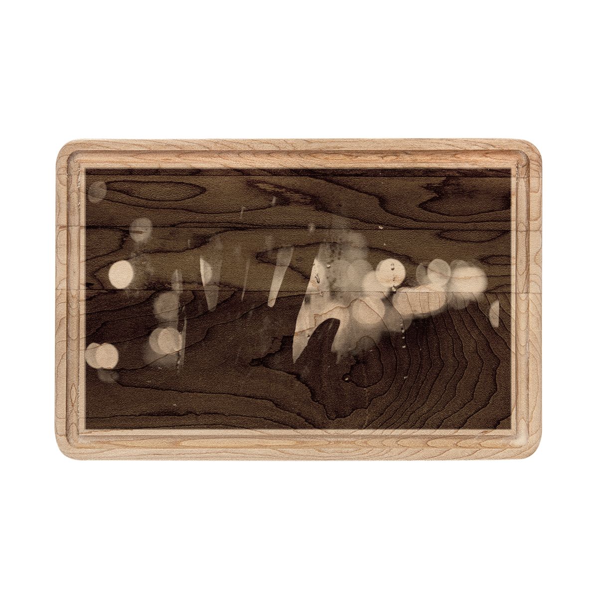 Rainy City Window Wooden Cutting Board