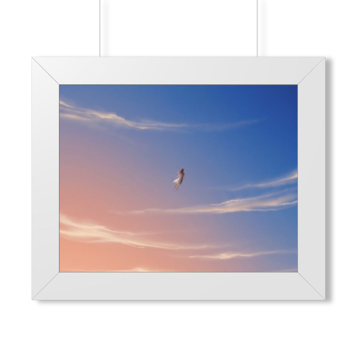 Framed Horizontal Poster - Horizon Sky Calm — White (14×11...