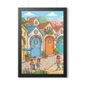 Framed Vertical Poster - Storybook Lane Gateway — Black... |...