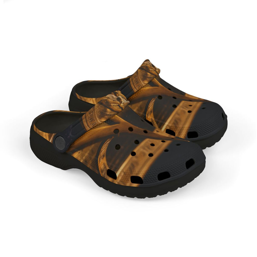 Kids' Clogs with Vintage Brass Sundial Art