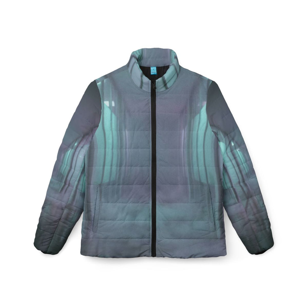Women's Puffer Jacket - Liminal Corridor Fog Art Print |...