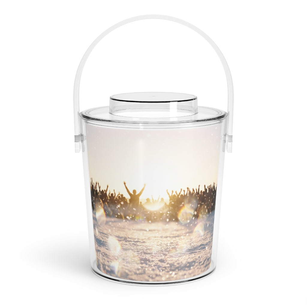 Golden Hour Crowd Ice Bucket with Tongs