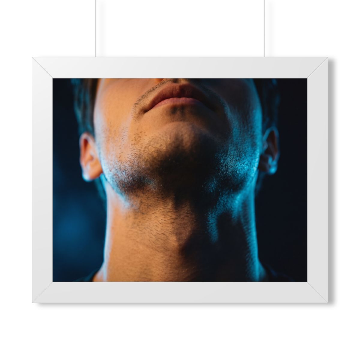 Framed Horizontal Poster - Neon Horizon Portrait — White......