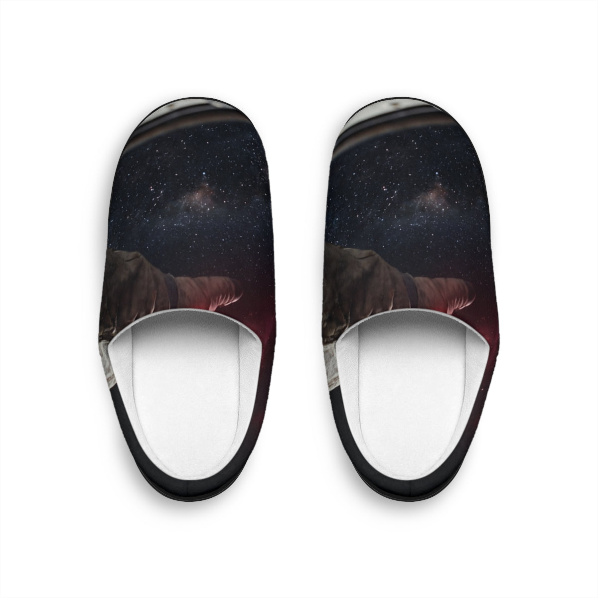 Women's Slippers with Astronaut Space Window Art