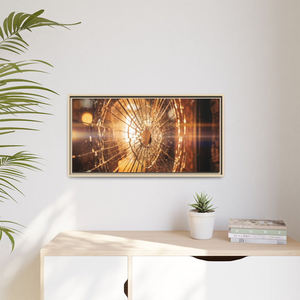 Framed Matte Canvas - Shattered Glass — Natural / 1.25"