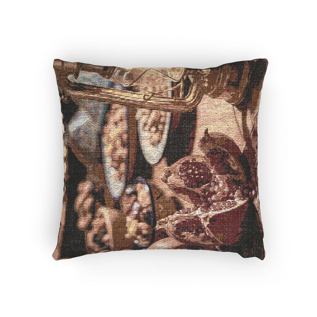 Woven Pillow - Crimson Lantern Cozy Glow | Echovira Gallery