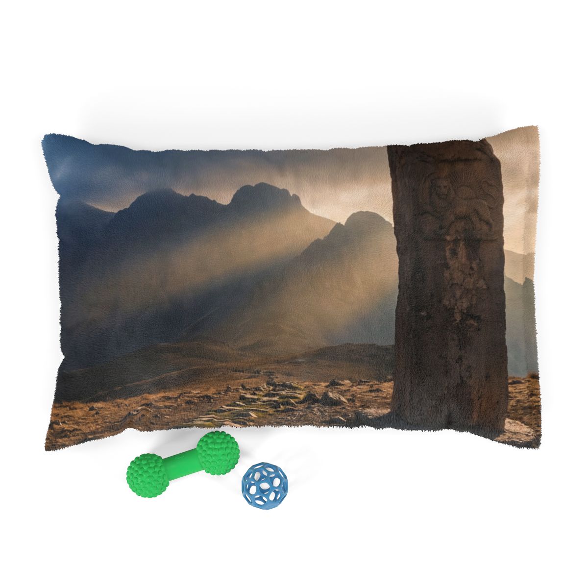 Pet Bed - Mystic Monolith Ancient Persian Mountain Art |...