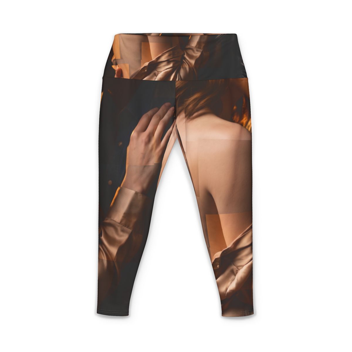 Women's Yoga Pants - Intimate Romance in Gold and Black... |...