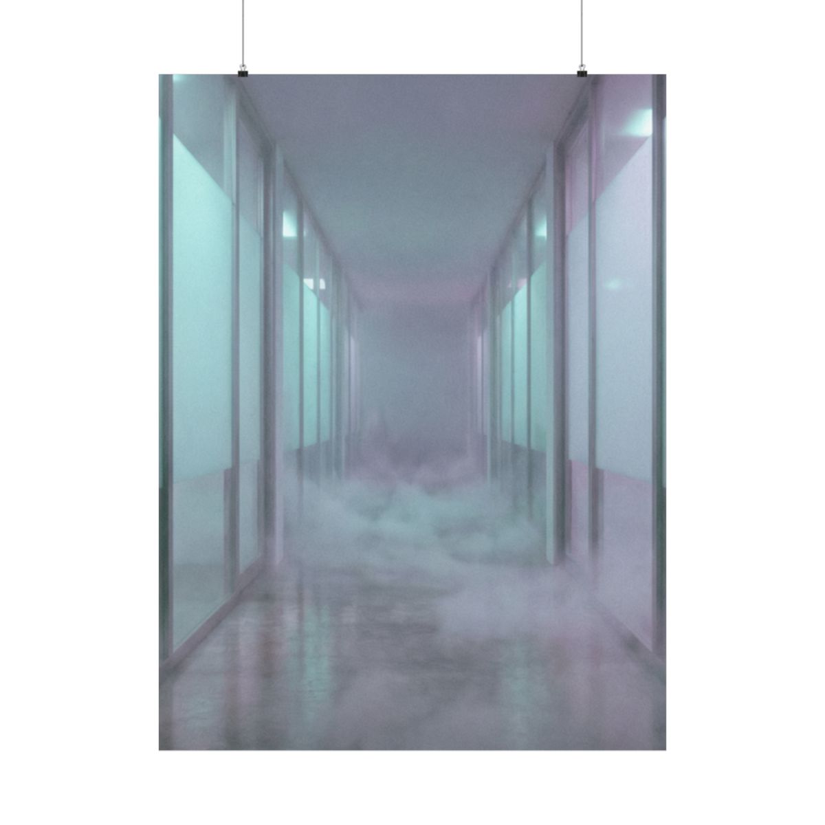 Matte Vertical Posters - Liminal Corridor Fog Art Print... |...