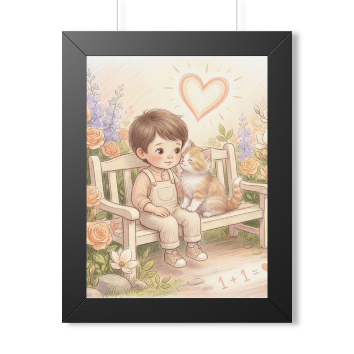 Framed Vertical Poster - Tender Garden Friendship Storybook...