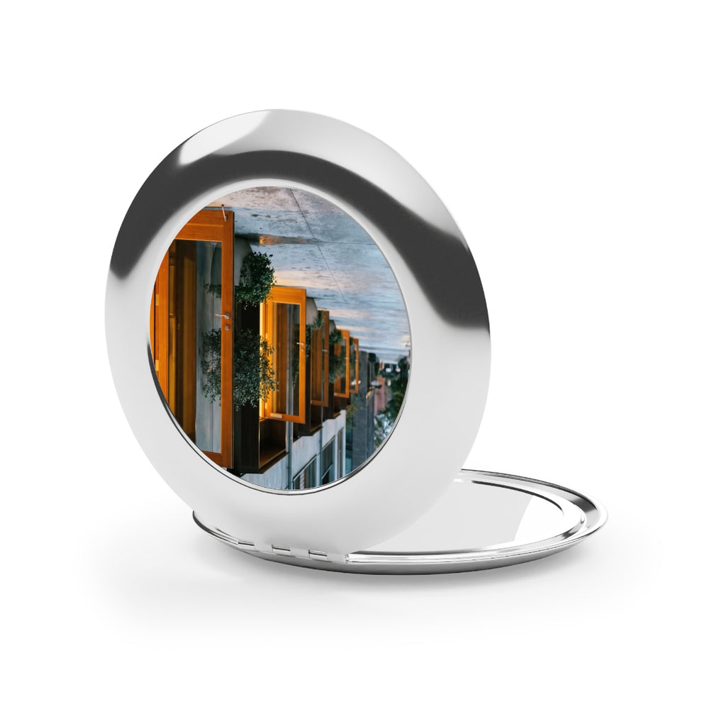 Compact Travel Mirror - Twilight Walkway | Echovira Gallery