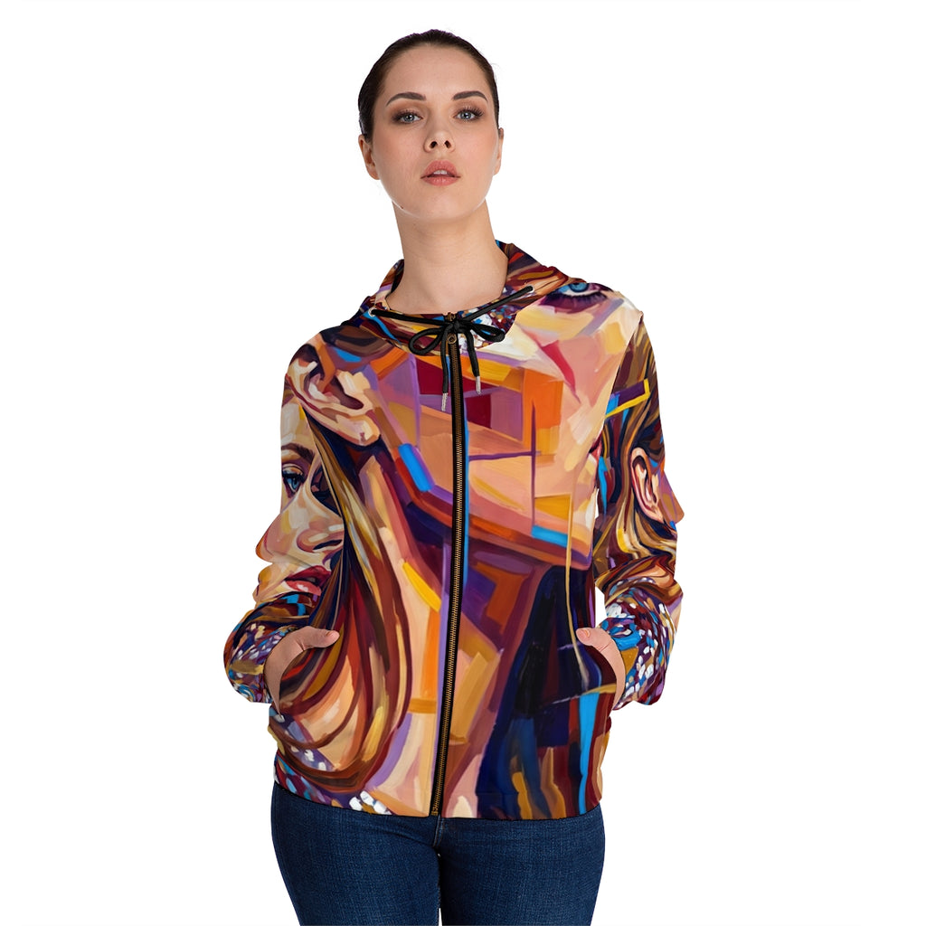 Women's Full-Zip Hoodie - Shattered Elegance | Echovira...