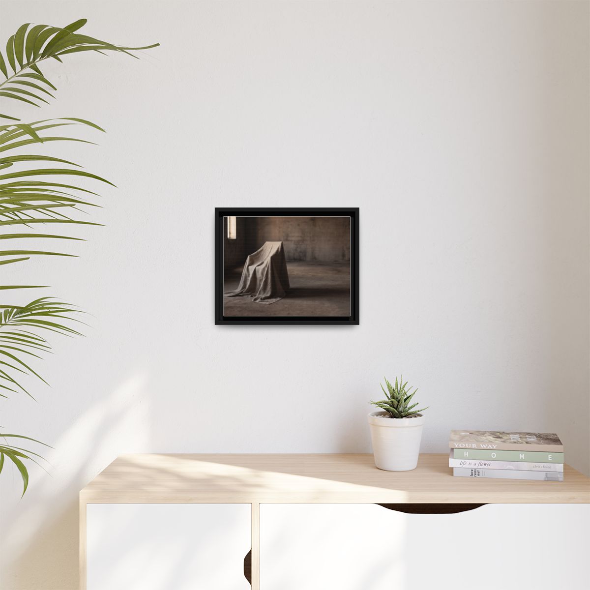 Matte Canvas, Framed - Draped Silence Still Life Art... |...