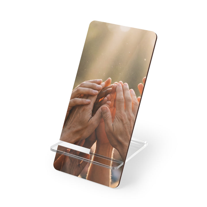 Mobile Display Stand for Smartphones - Golden Rays of Unity Wall Art
