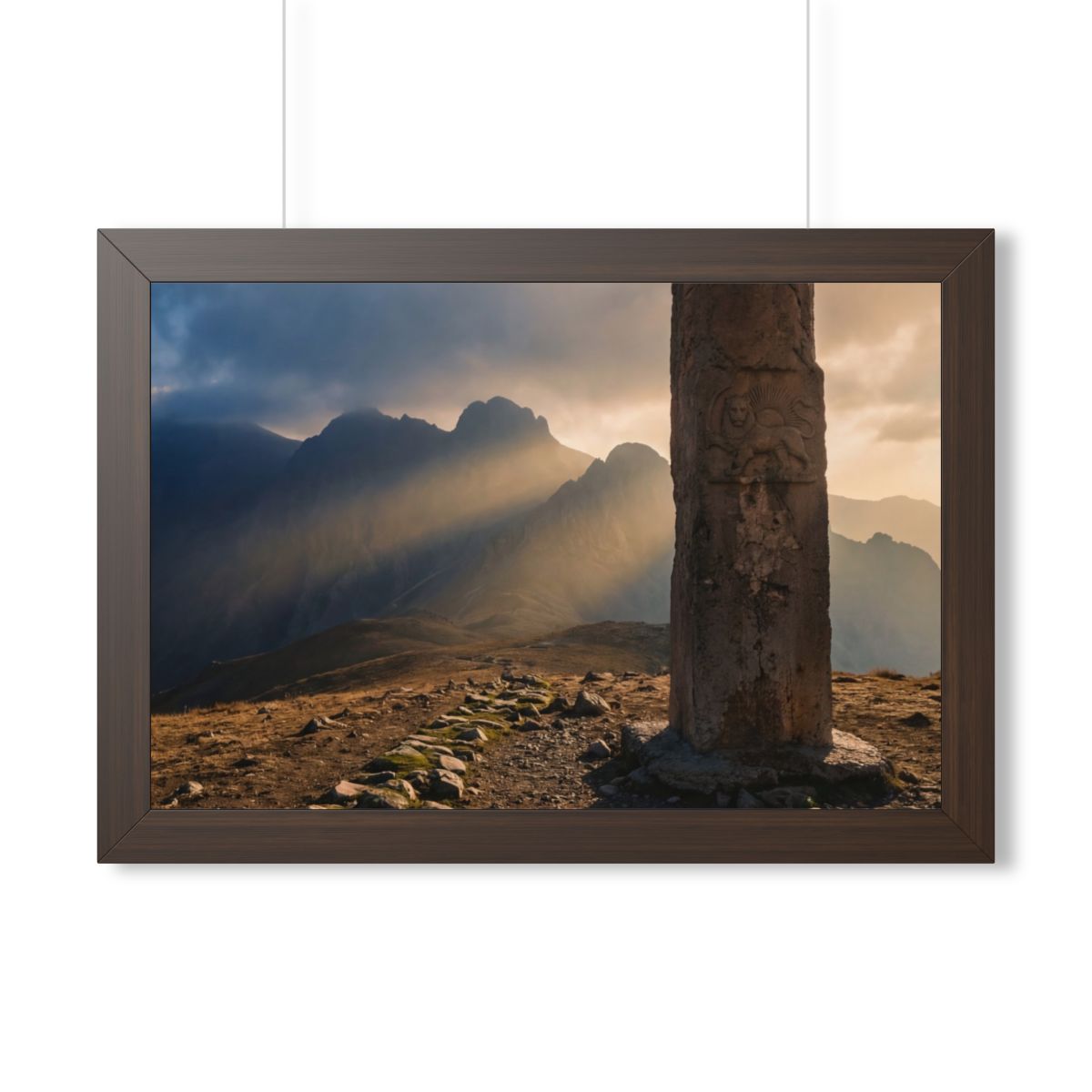 Framed Horizontal Poster - Mystic Monolith Ancient Persian...