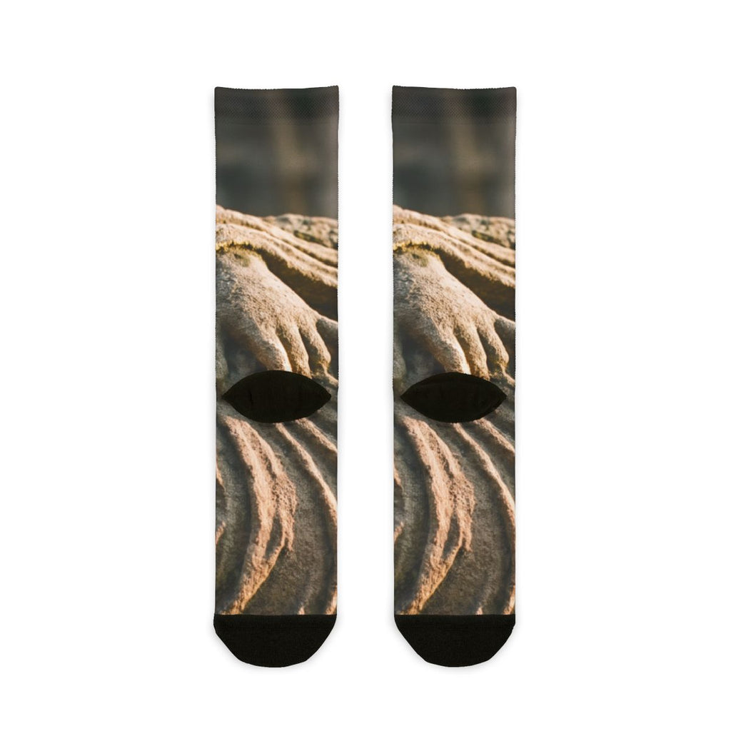 Sublimation Crew Socks - Stone Drapery | Echovira Gallery