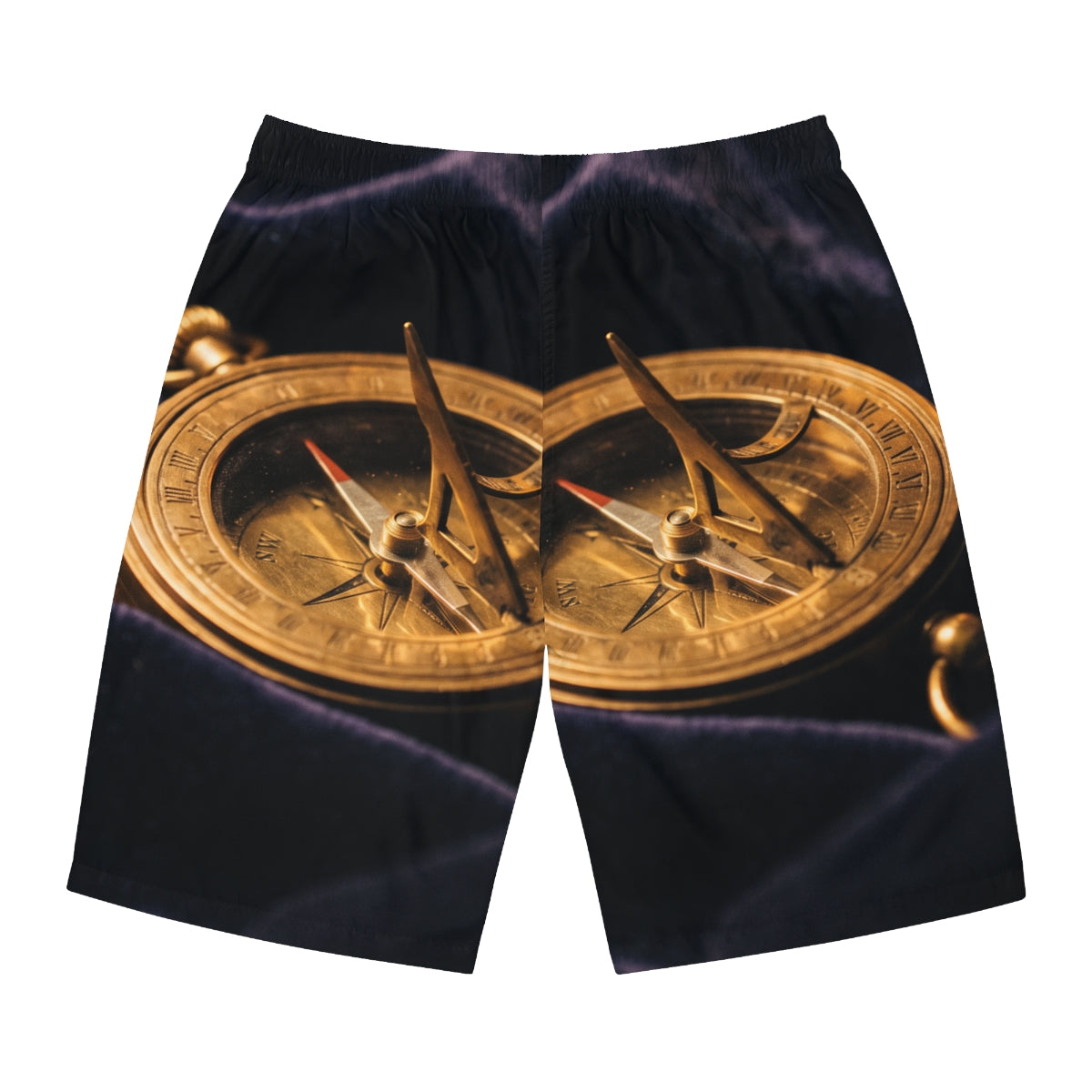 Men's Board Shorts Antique Brass Sundial Art