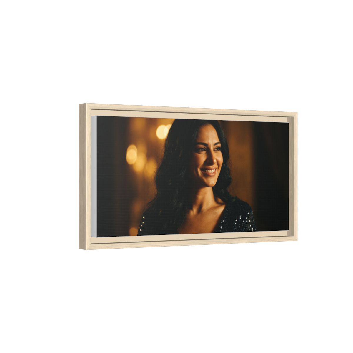 Framed Canvas Art - Golden Glamour — Natural / 1.25"