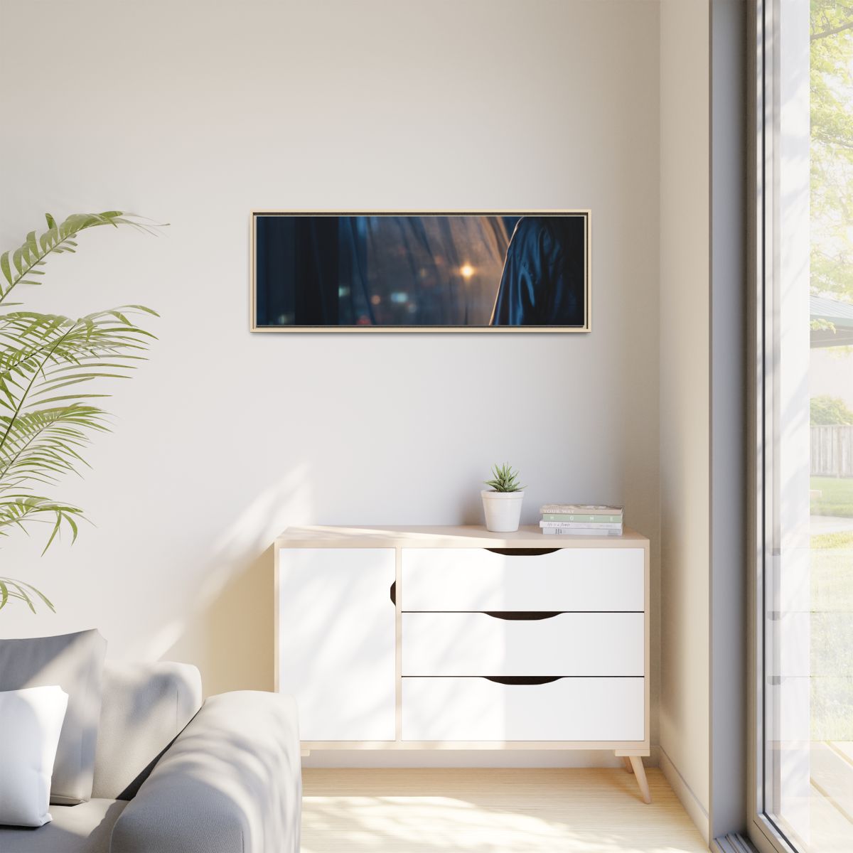 Matte Canvas, Framed - Nocturnal Solitude Silhouette —... |...
