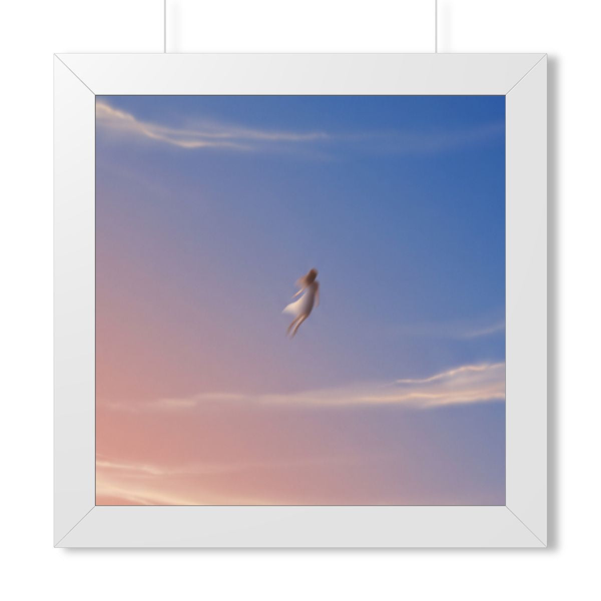 Framed Horizontal Poster - Horizon Sky Calm — White (14×11...