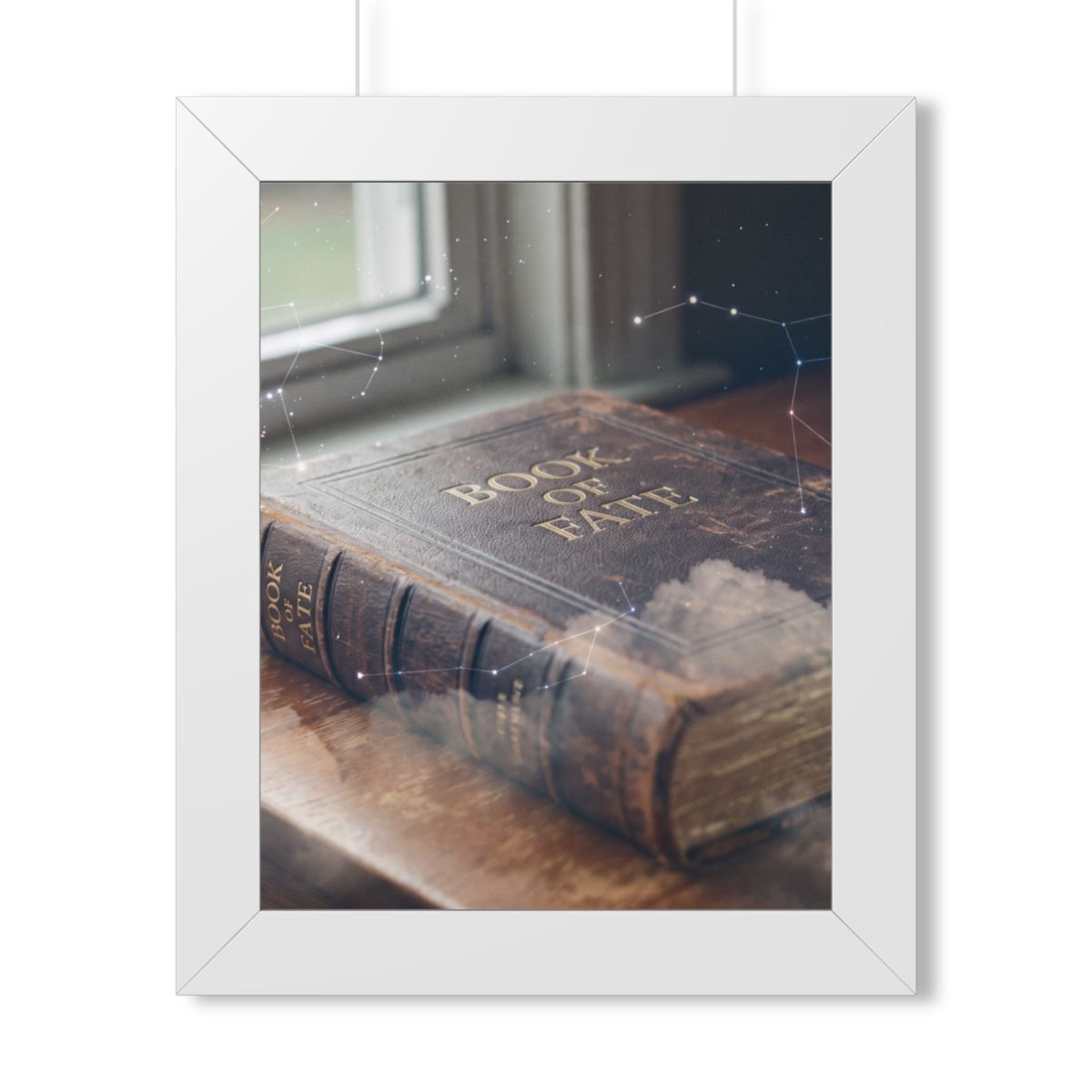 Framed Vertical Poster - Celestial Book of Fate Mystical Art...