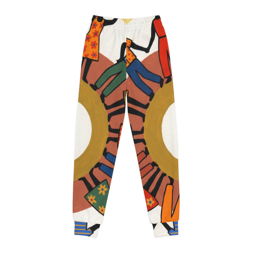 Youth Joggers - Unity Mandala Folk Art | Echovira Gallery