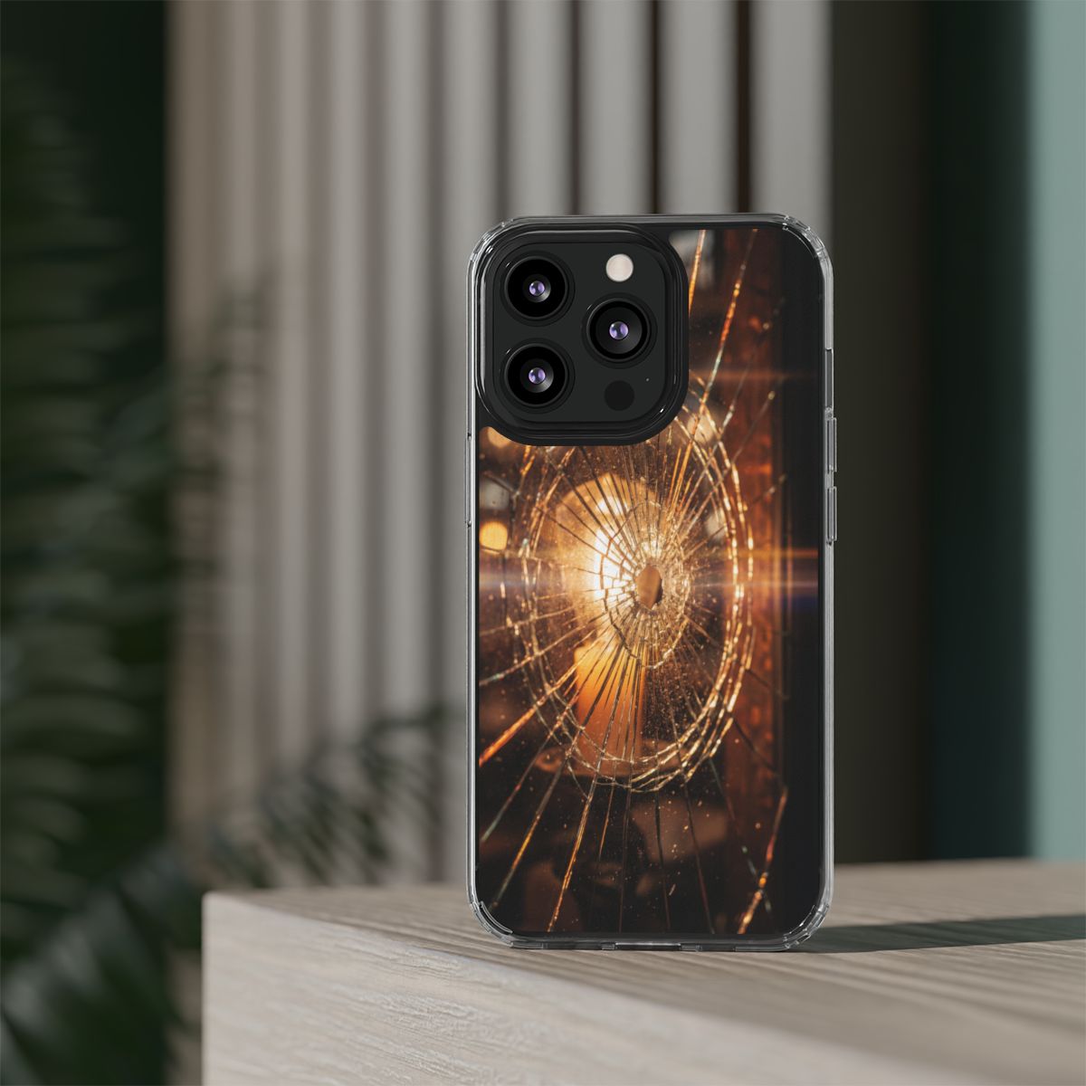 Clear Impact-Resistant Case - Fractured Glow