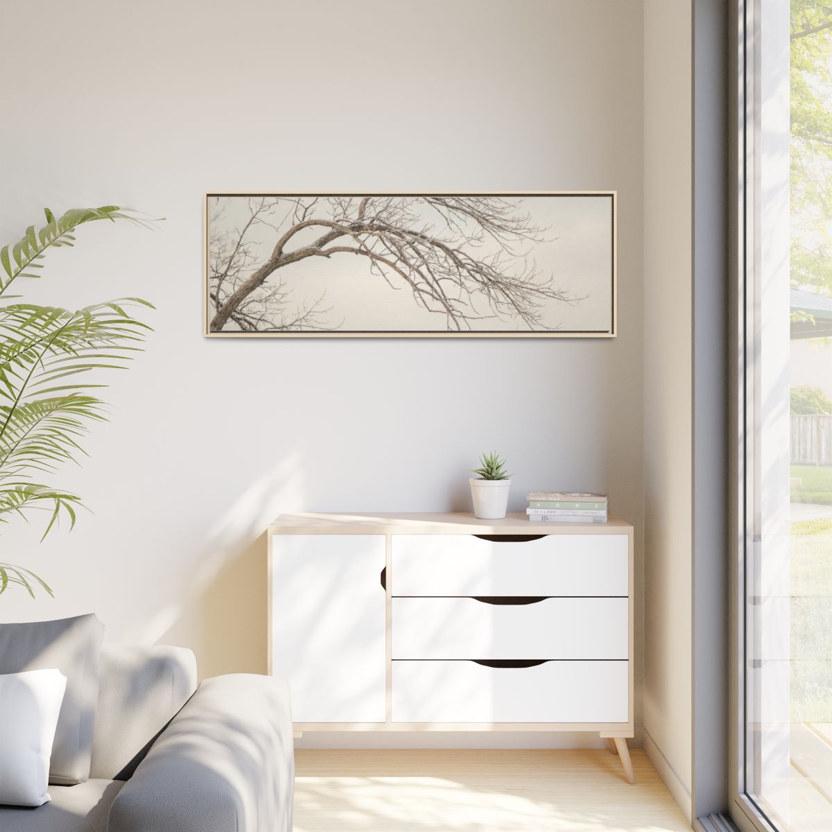 Matte Canvas, Framed - Winter Branch Solitude Landscape —......