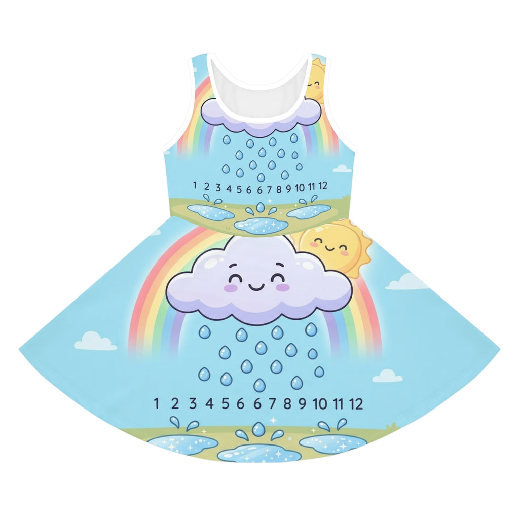 Girls' Sleeveless Sundress - Rainbow Counting Cloud Nursery...