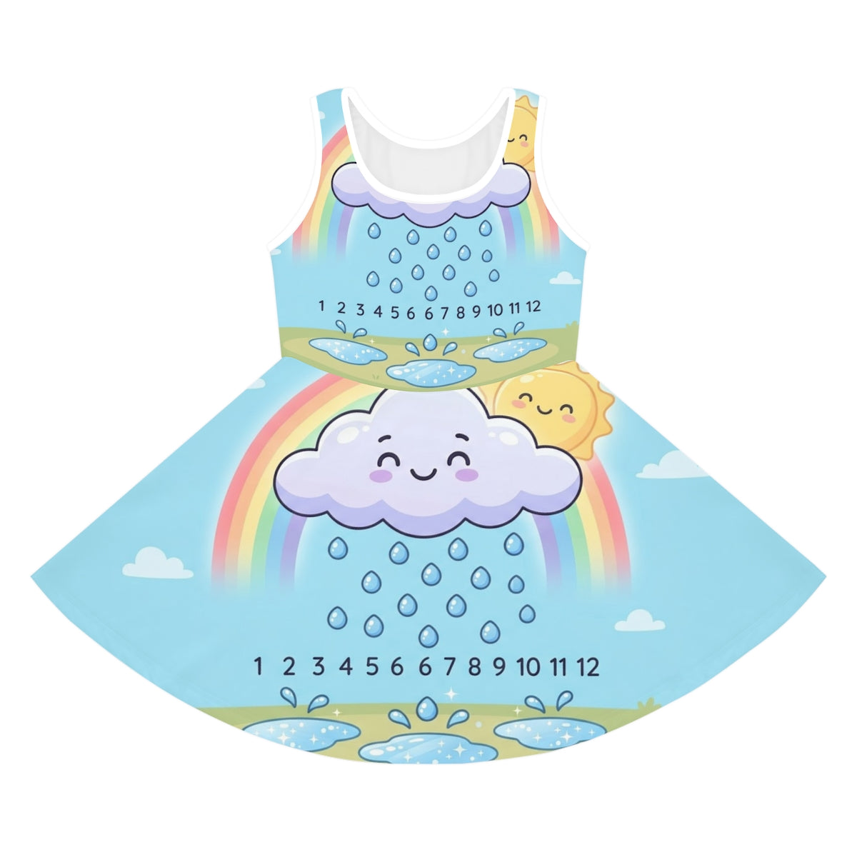 Girls' Sleeveless Sundress - Rainbow Counting Cloud Nursery...