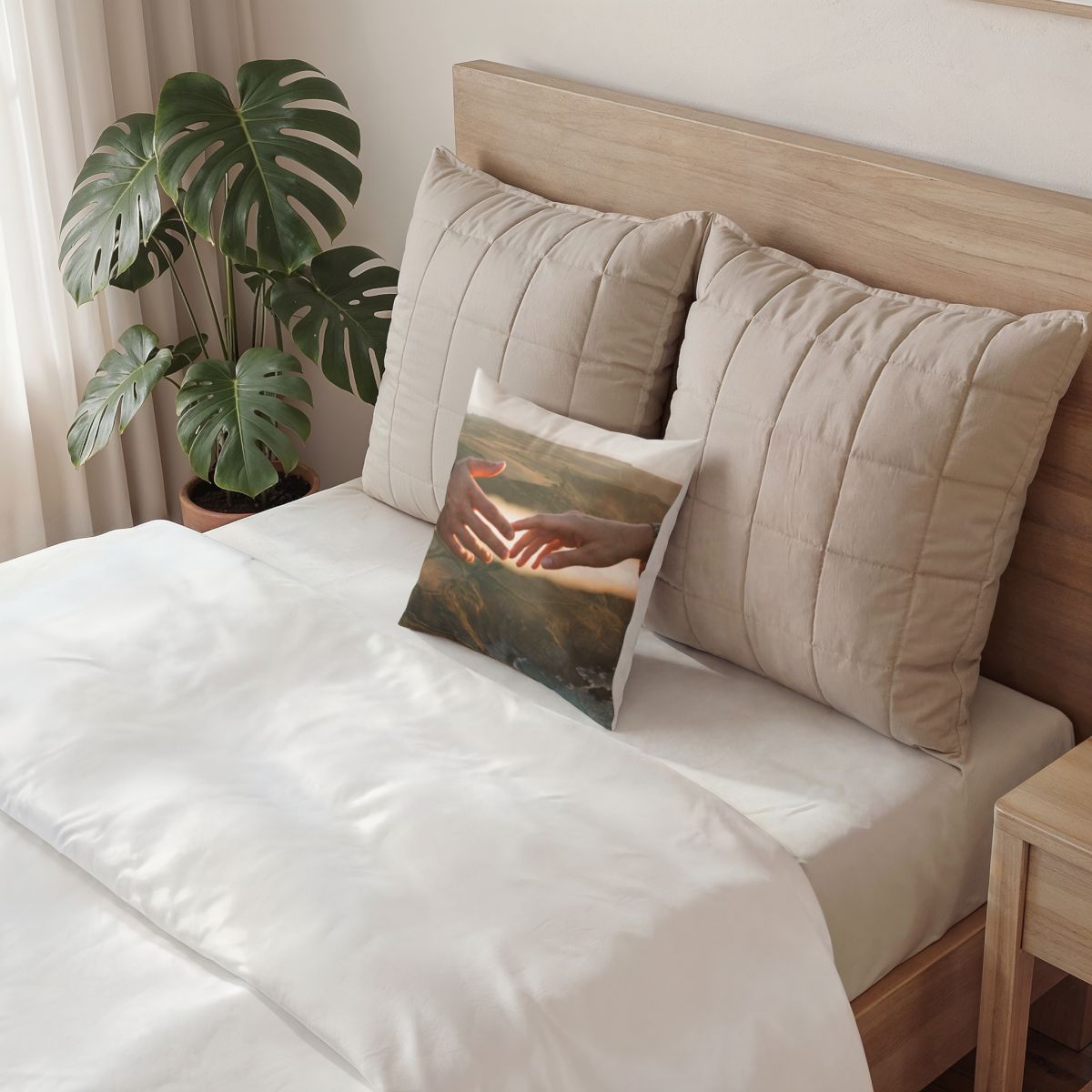 Poly Velvet Pillow - The Infinite Touch | Ethereal Coastal...