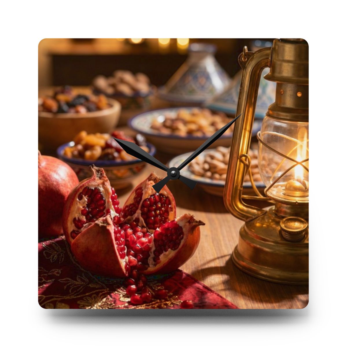 Acrylic Wall Clock - Crimson Golden Hour | Echovira Gallery