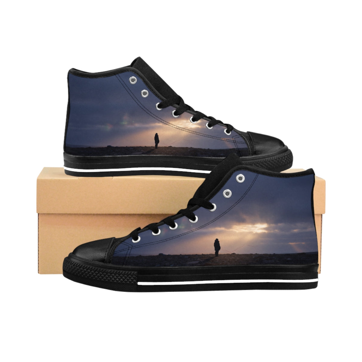 Women's Classic Sneakers with Twilight Horizon Art