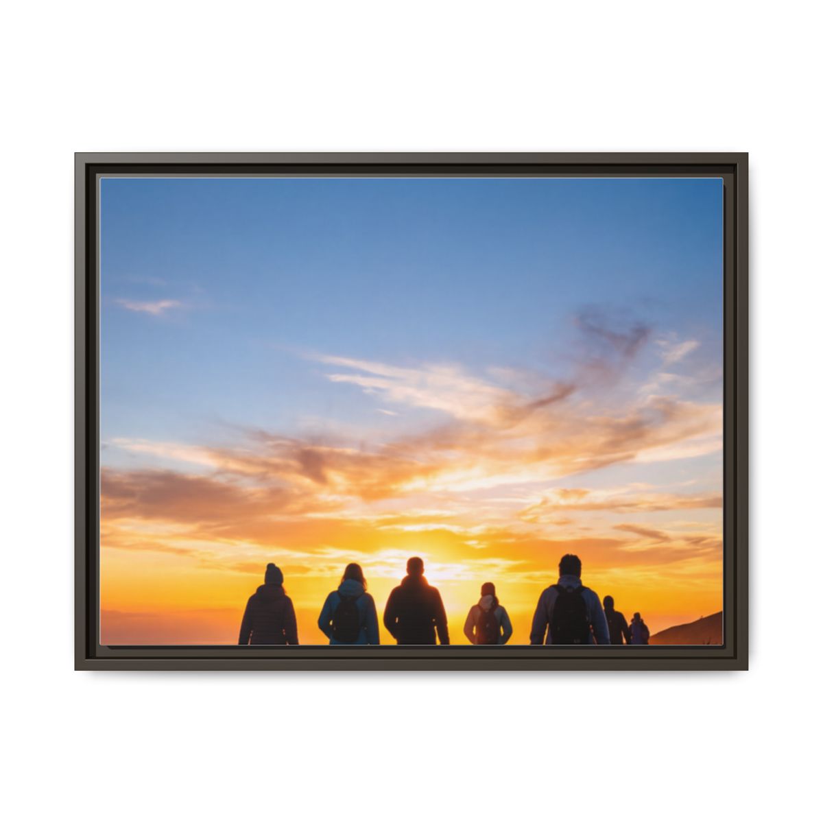 Framed Canvas - Sunset Silhouette