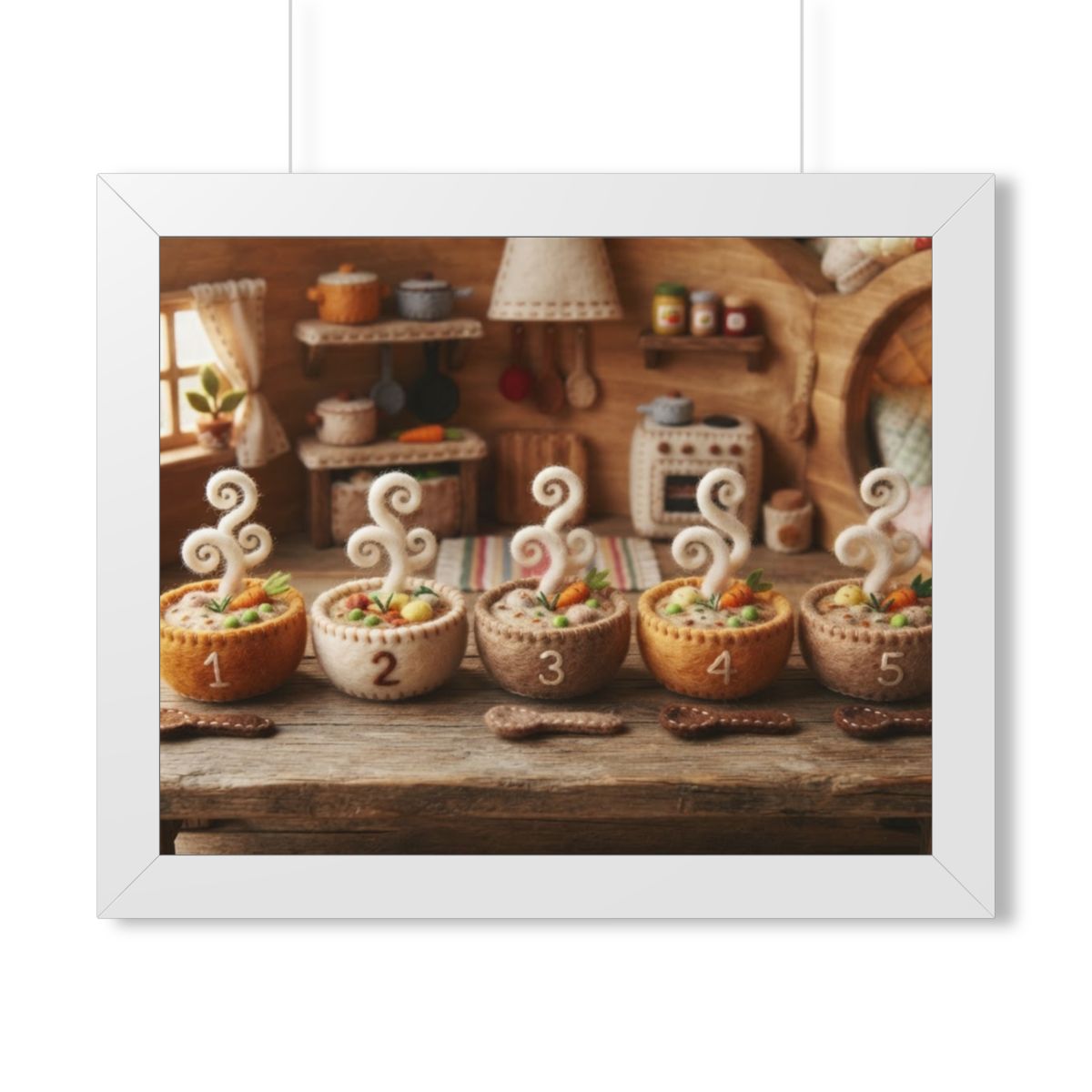 Framed Horizontal Poster - Woodland Hearth Kitchen — White...