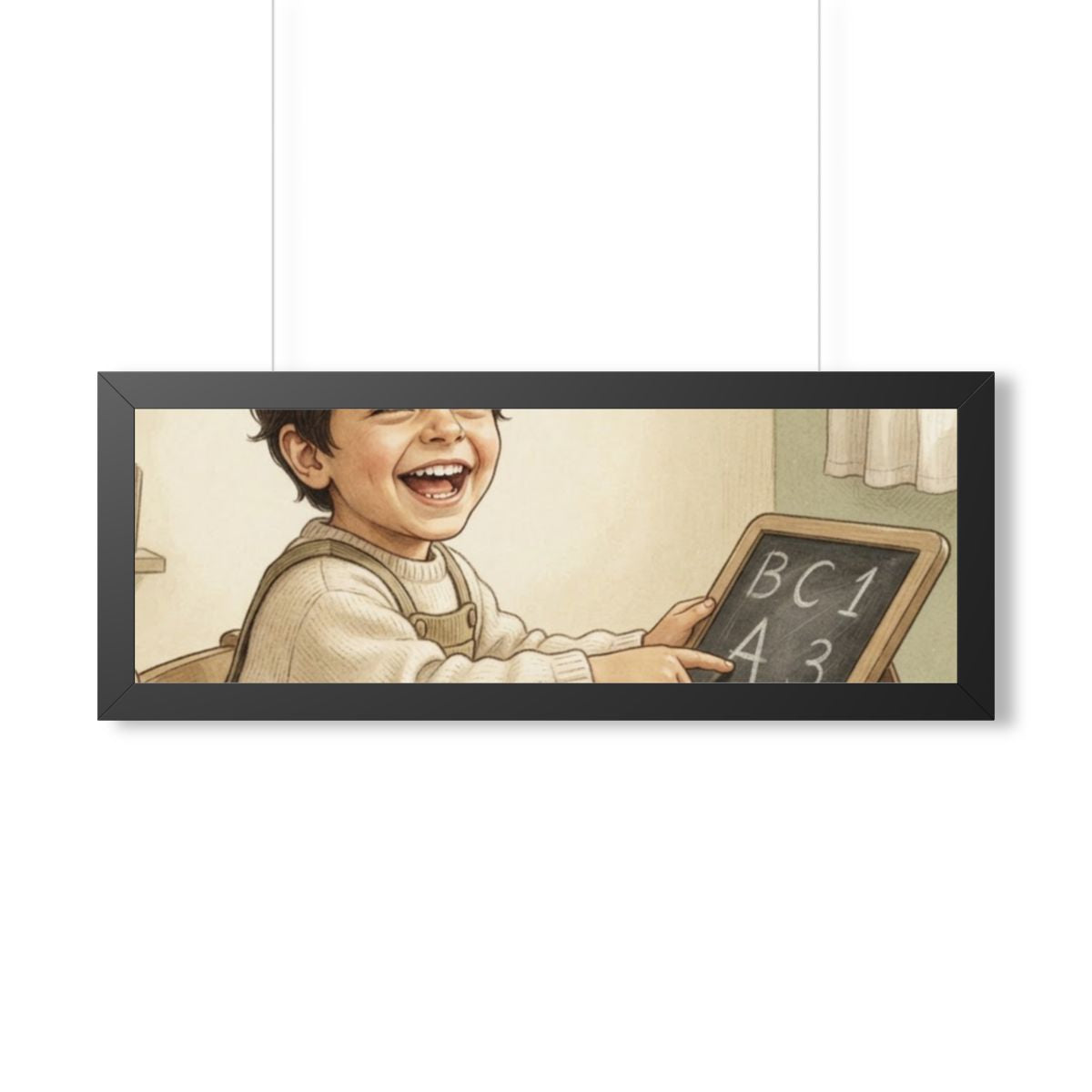 Framed Horizontal Poster - Little Scholar — Black (14×11......