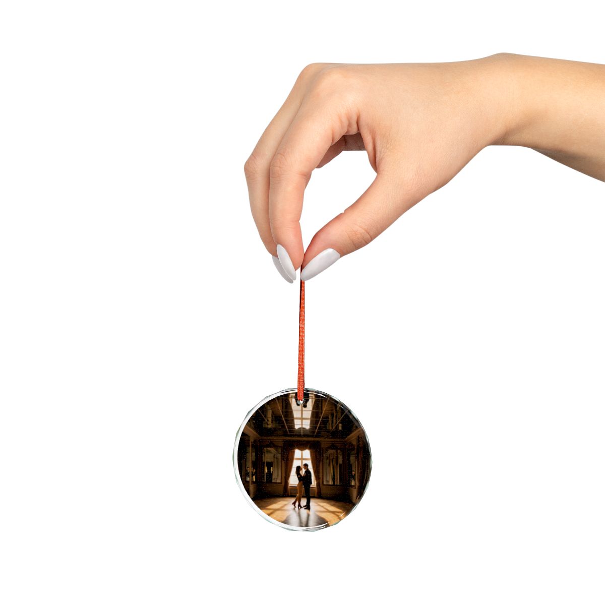 Crystal Glass Ornament - Golden Hour Reflections Wall Art |...
